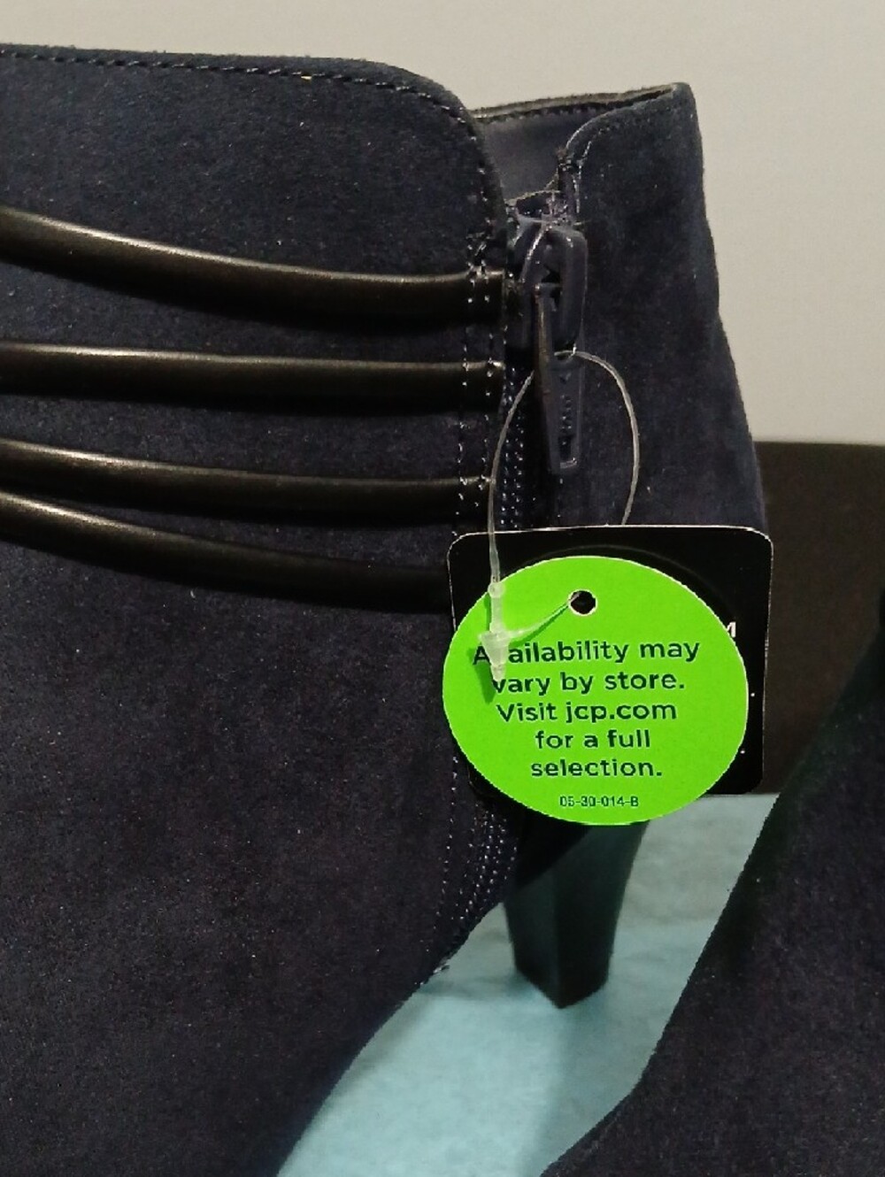 East 5th Navy Suede-Look Ankle Booties with Decorative Straps NWT - Picture 2 of 8